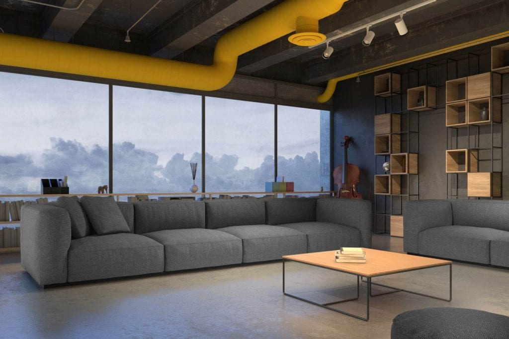 黃色為這個房間增添了一抹亮色。