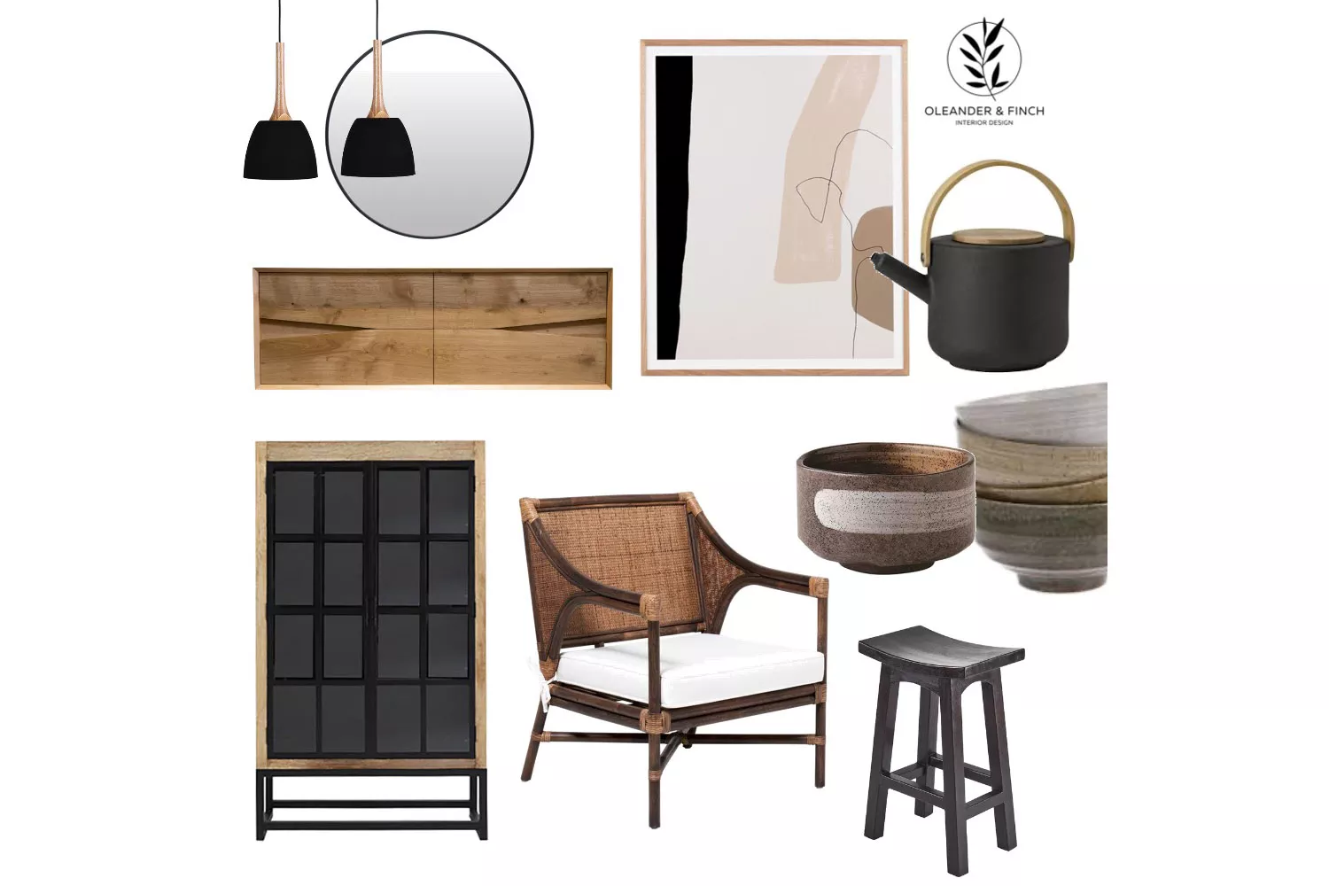 日本風格的情緒板。