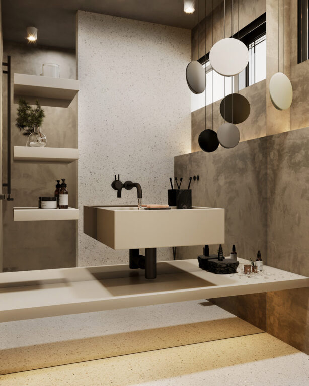 衛(wèi)生間裝修,暗裝潔具極具個性-此間設(shè)計