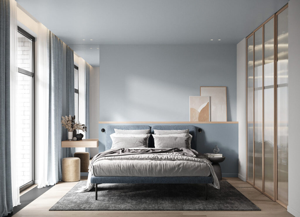 藍色系提升情緒的室內裝修方案-此間設計