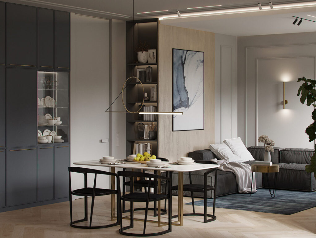 灰色和藍色搭配的碰撞-此間設計