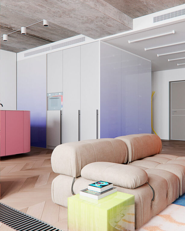 單身公寓的混彩設(shè)計(jì)案例-此間設(shè)計(jì)