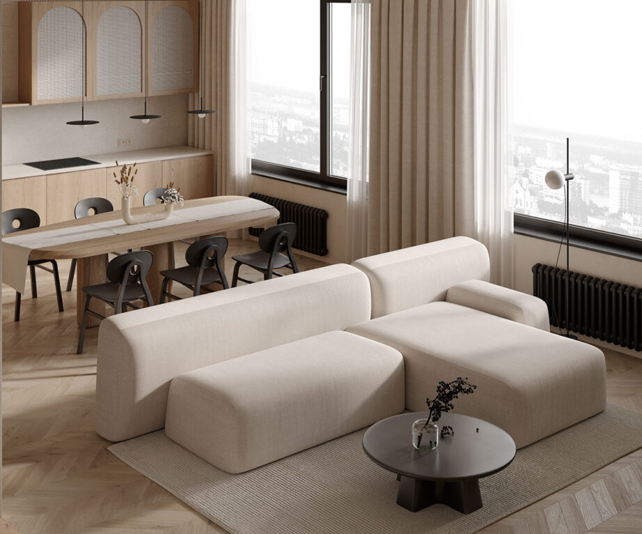 恬靜的室內裝修，燈光的點綴