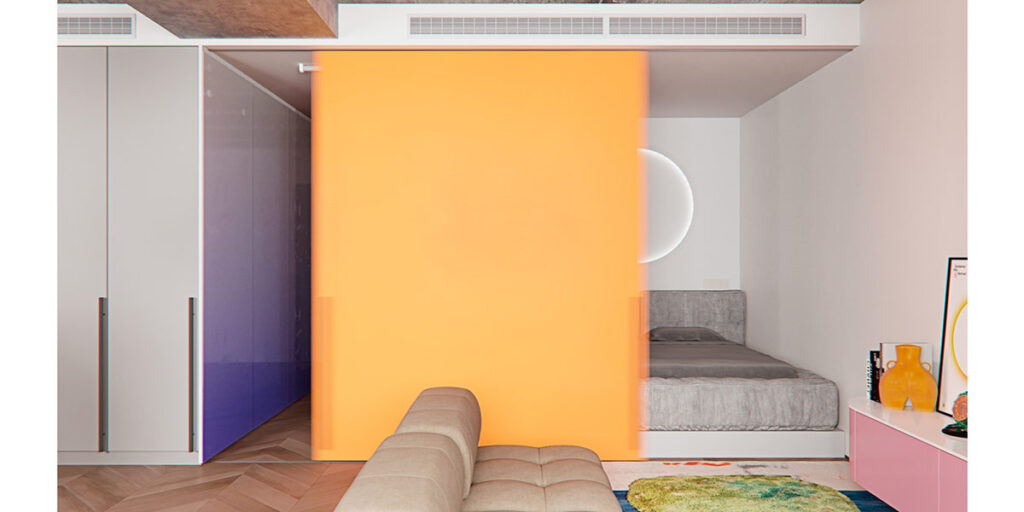 單身公寓的混彩設計案例