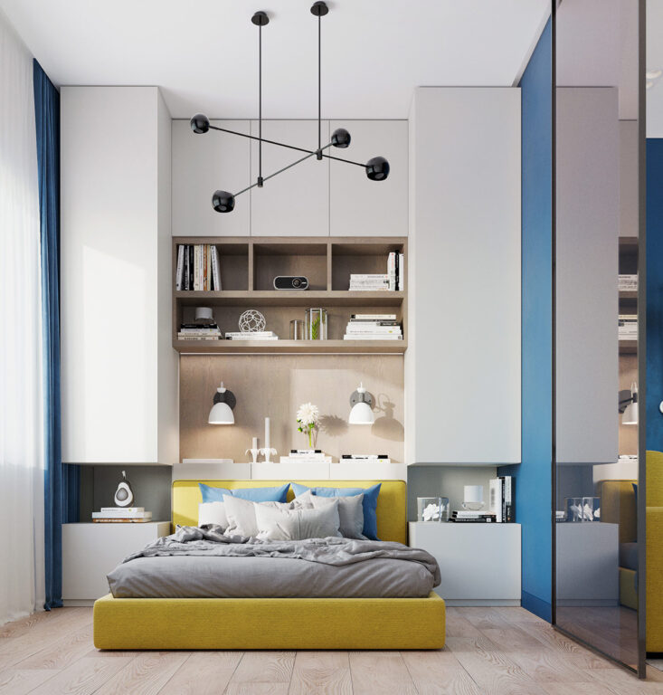 黃藍(lán)色的邂逅，營造活潑的家庭氛圍-此間設(shè)計(jì)