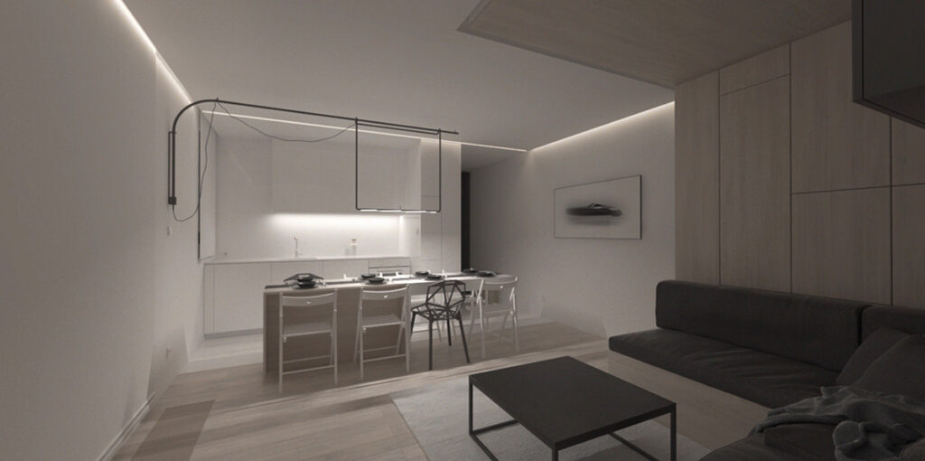 昆明極簡公寓空間裝修合理運用布局-此間設計