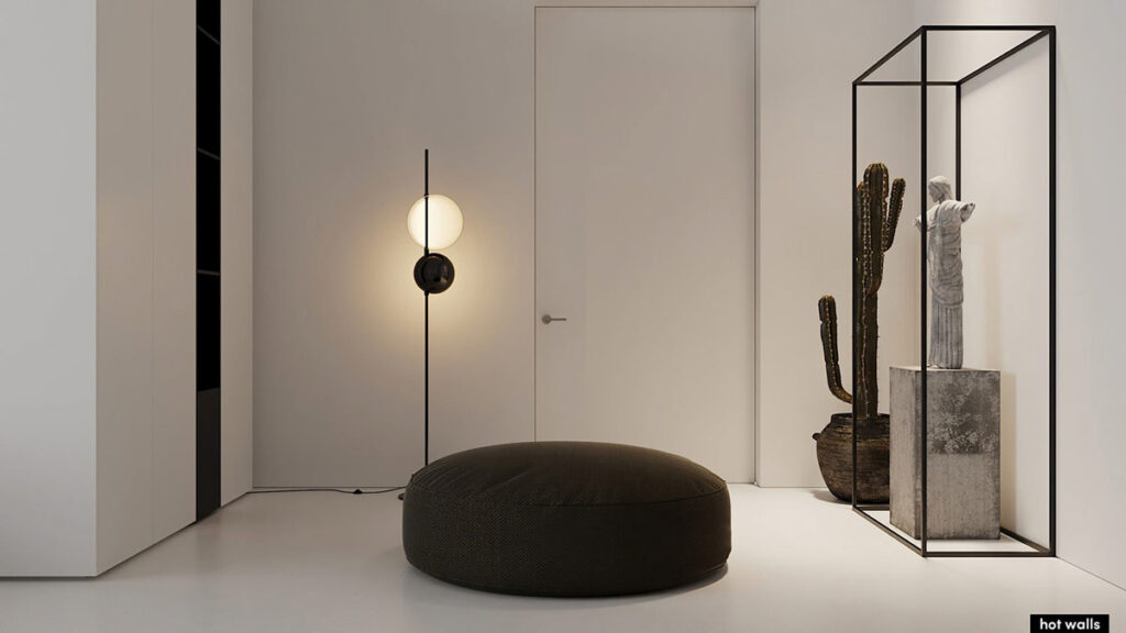 純凈的黑白灰室內裝修案例一