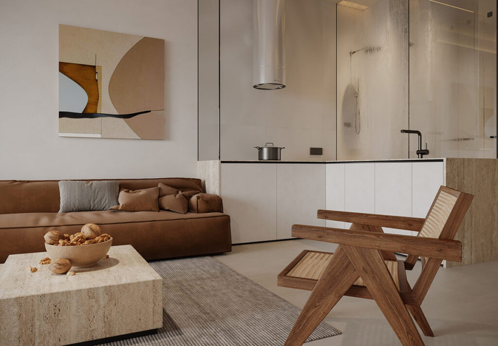 現代簡裝風格暖色調搭配-此間設計