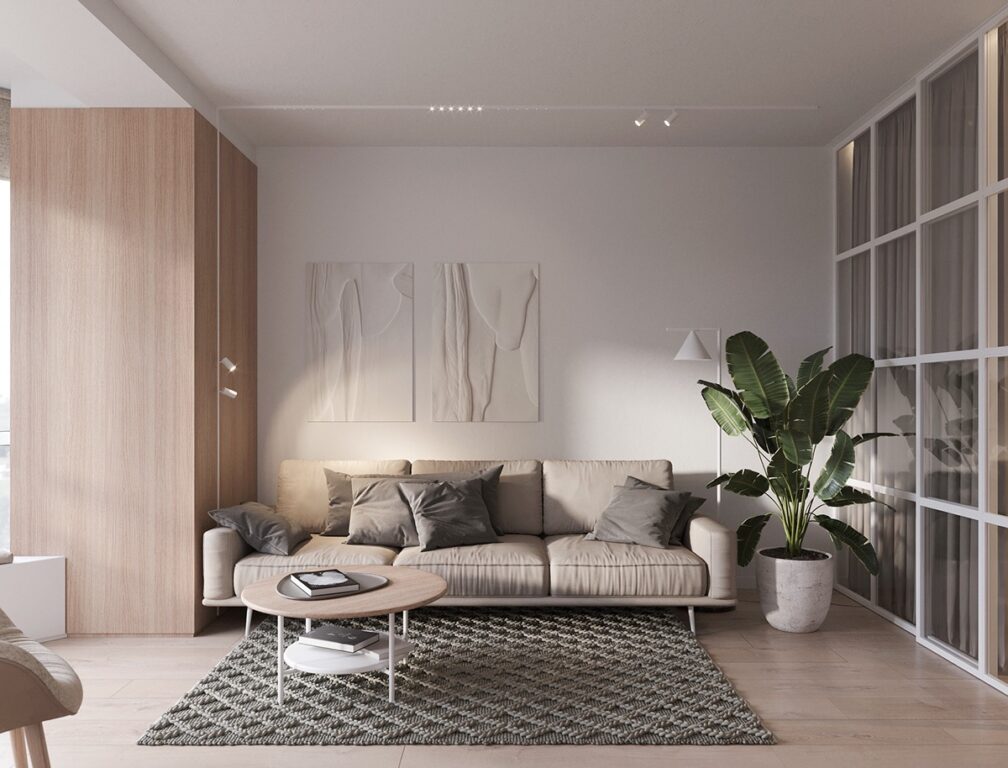 昆明小戶型裝修原木紋搭配-此間設計