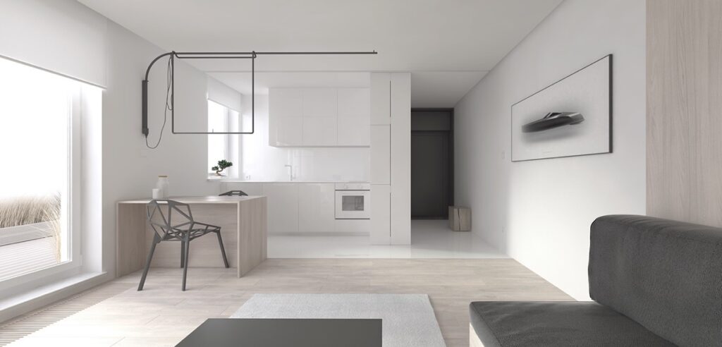 昆明極簡公寓空間裝修合理運用布局-此間設計