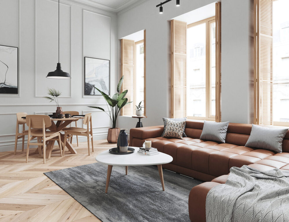 如何在裝修中合理的應用白色、黑色以及木紋色基調一-此間設計