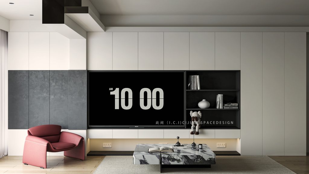 客廳定制電視柜_休閑單椅_無主燈客廳